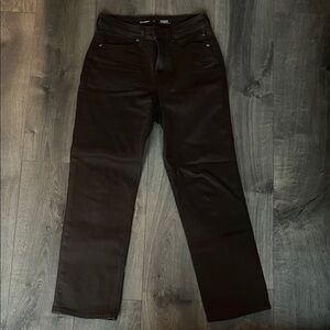 Dark Brown High Waist Straight-Leg Jeans